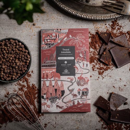 Tmavá čokoláda s Kampotským pepřem - .pepper..chocolate (50g)